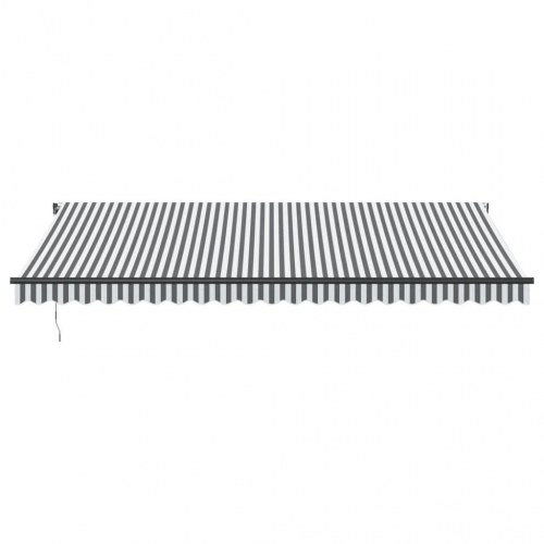 Markise med LED og automatisk betjening 500 x 350 cm - antracitgrå/hvid