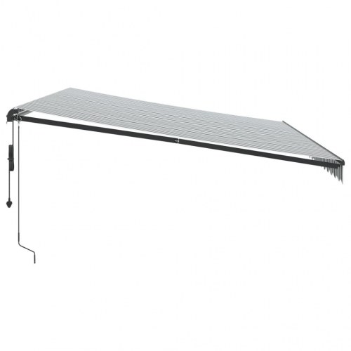 Markise med LED og automatisk betjening 500 x 350 cm - antracitgrå/hvid
