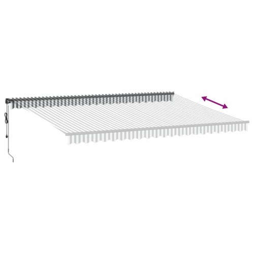 Markise med LED og automatisk betjening 500 x 350 cm - antracitgrå/hvid