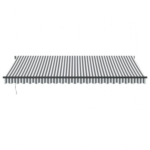 Markise 500x350 cm automatisk betjening antracitgrå og hvid