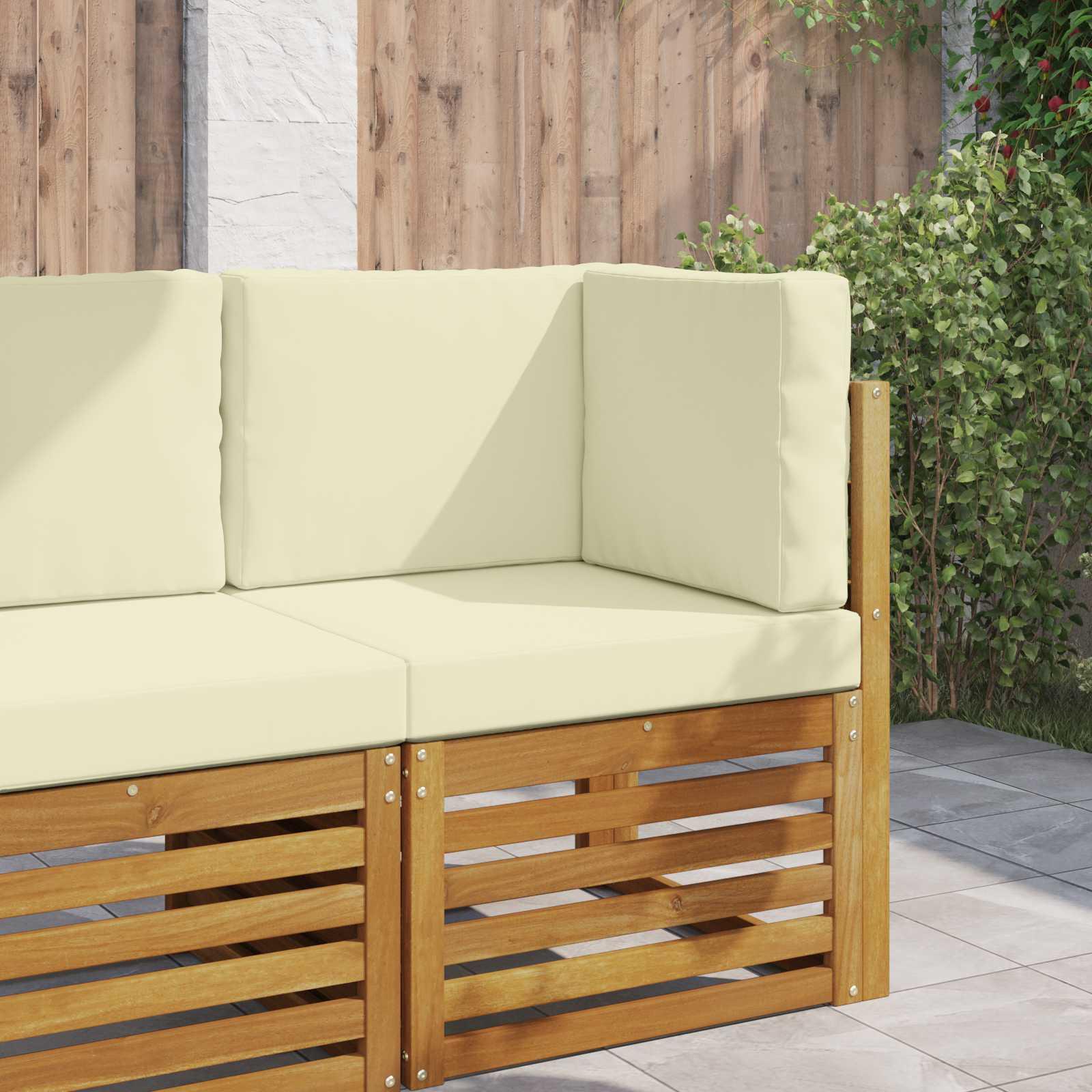 Udendørs Sofa Pude 3 stk Creme Polyester billede