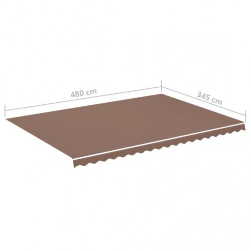 Udskiftningsdug til markise 5 x 3,5 m - brun polyester