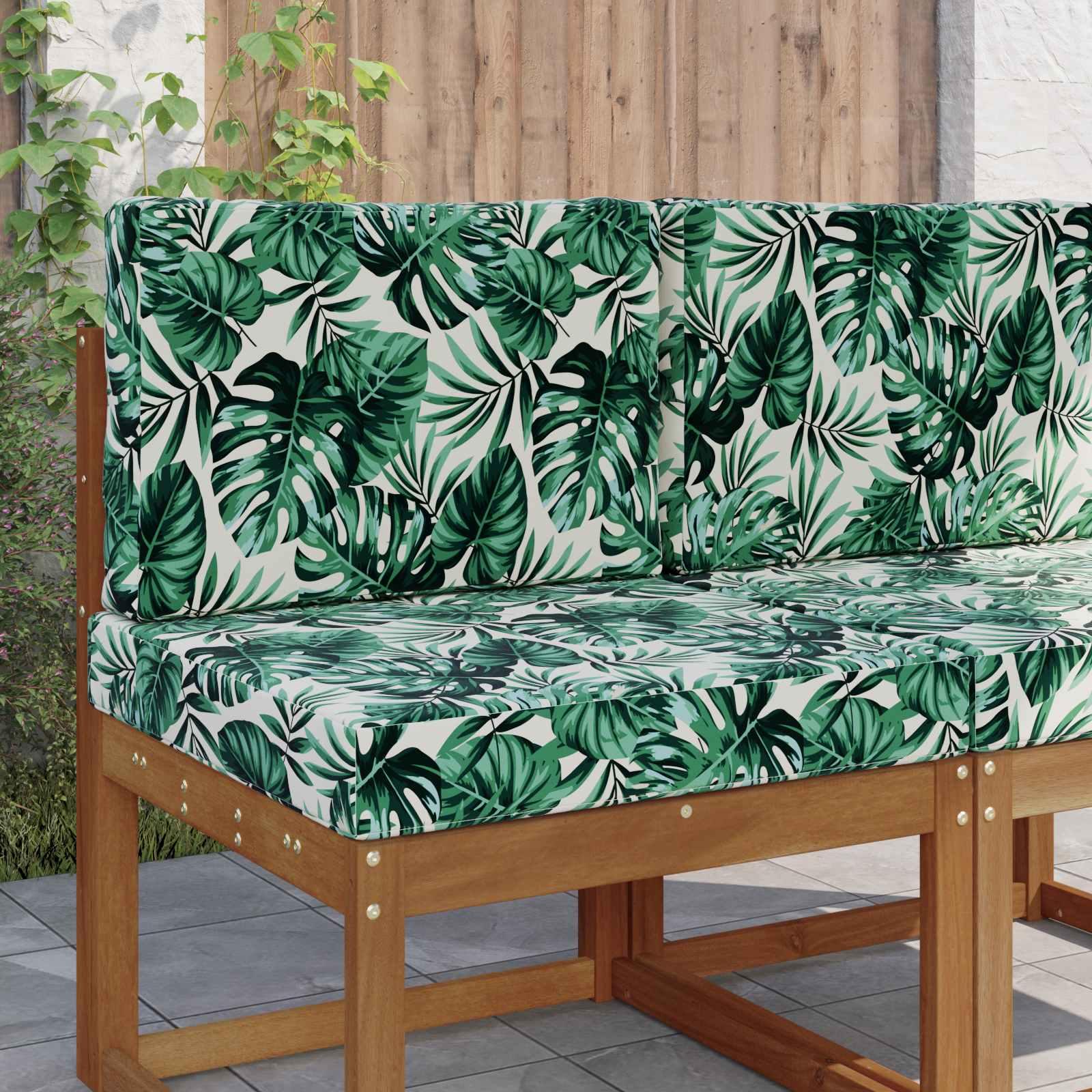 Udendørs Sofa Pude 2 stk Bladmønster Polyester billede