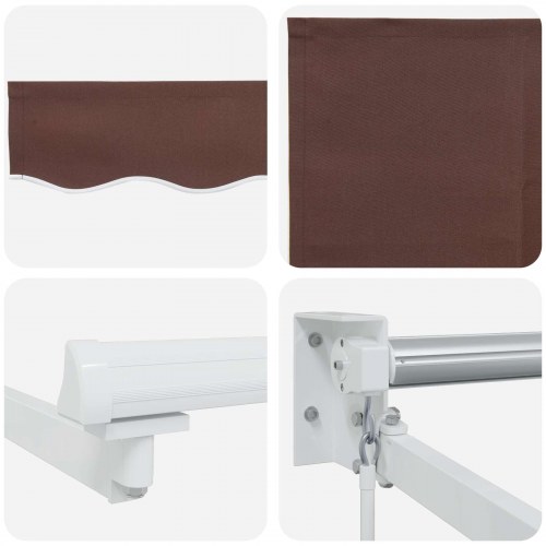Udtrækkelig markise - brun 4 x 2 m, 100% polyester og aluminium