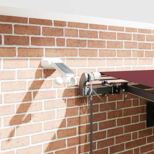 Markise med LED-lys og automatisk betjening 450 x 300 cm - brun