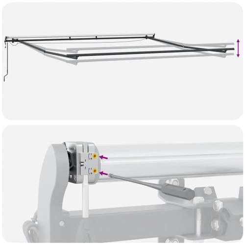 Markise med LED-lys og automatisk betjening 450 x 300 cm - brun
