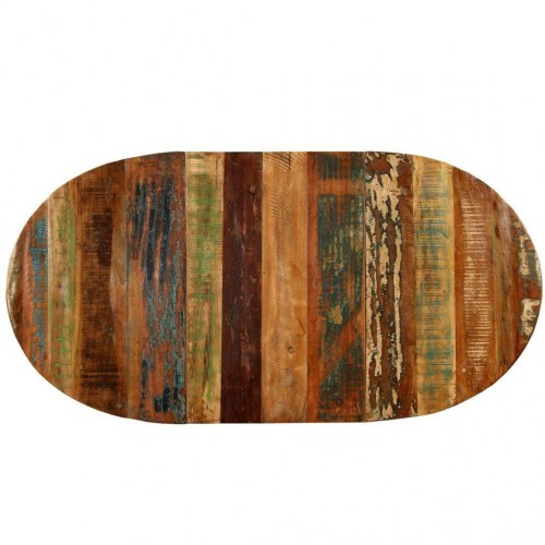 Spisebord 180 cm massivt genbrugstræ og stål