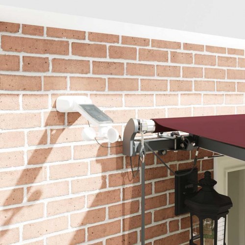 Markise med LED-lys og automatisk betjening 600 x 300 cm - bordeaux