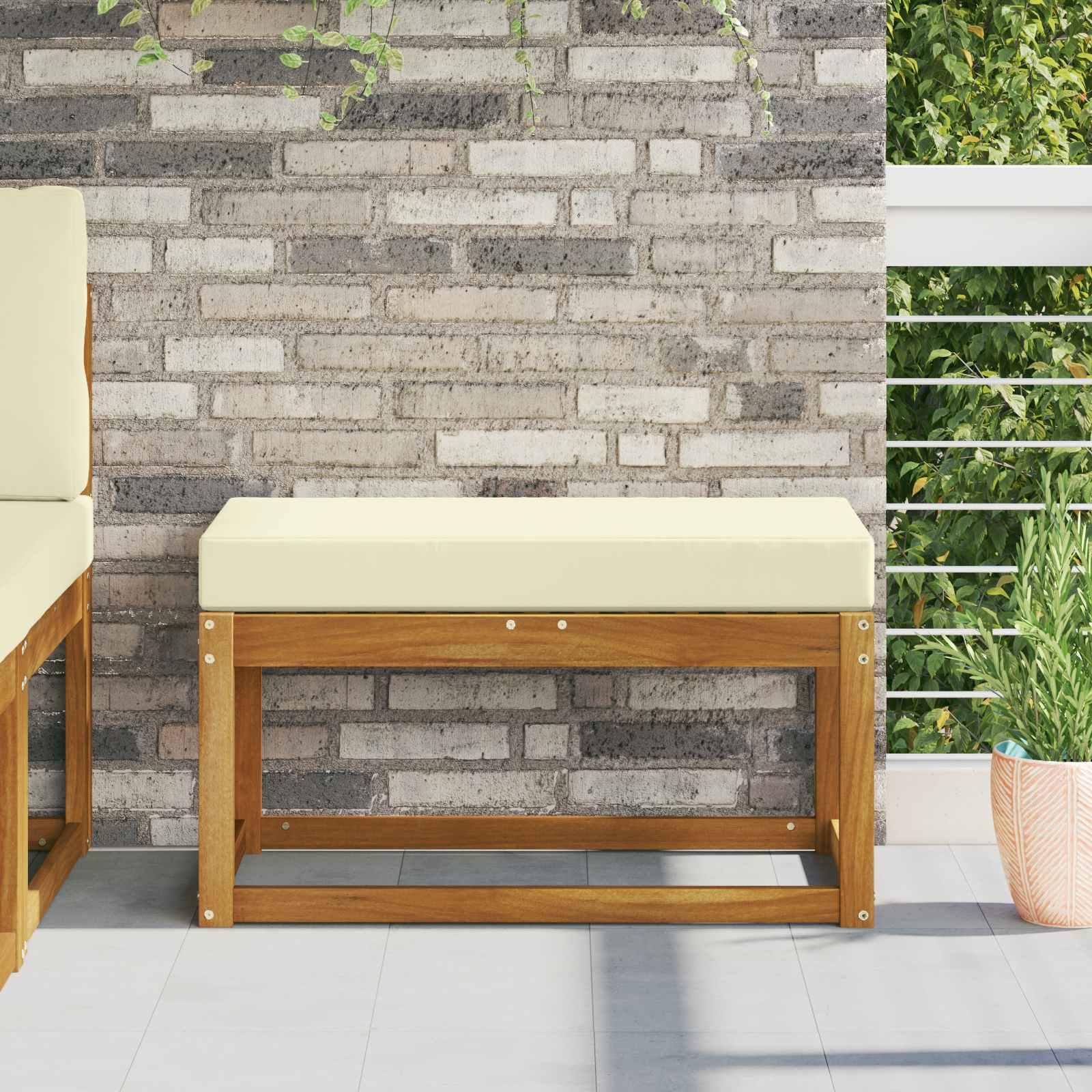 Udendørs Sædepude Creme 80 x 40 x 8 cm 100% polyester billede