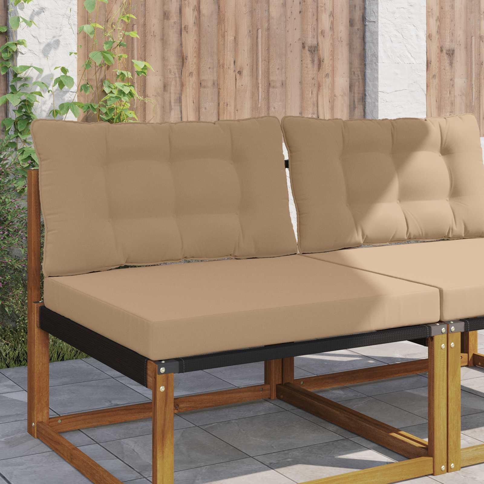 Udendørs Sofa Pude 2 stk Gråbrun Polyester billede