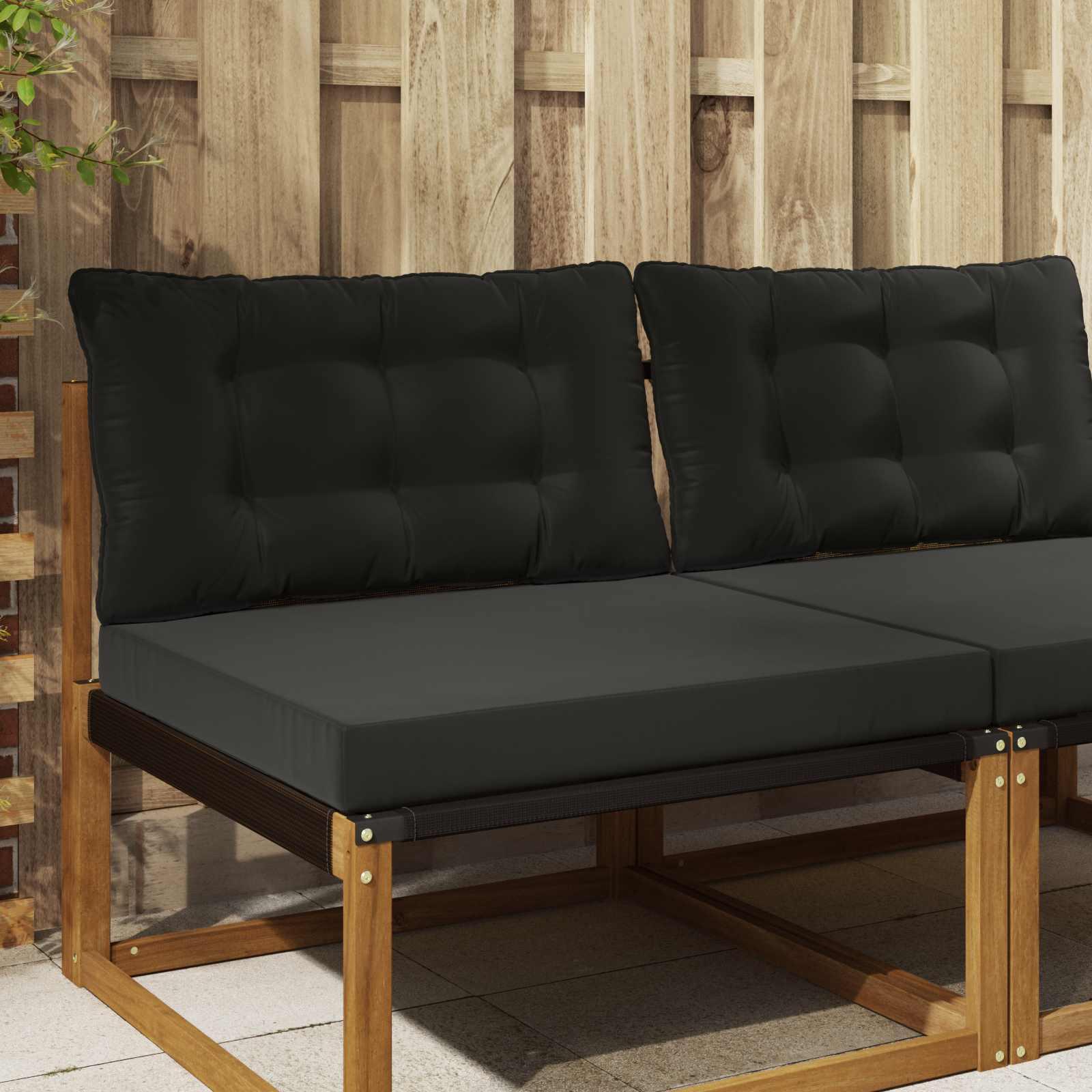 Udendørs Sofa Pude 2 stk Sort Polyester billede