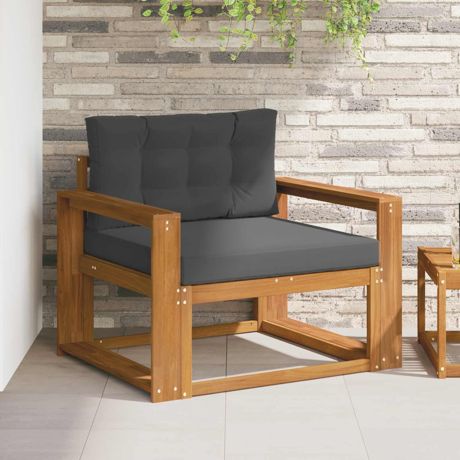 Udendørs Mellem Sofa Massivt Akacietræ Naturfarvet billede