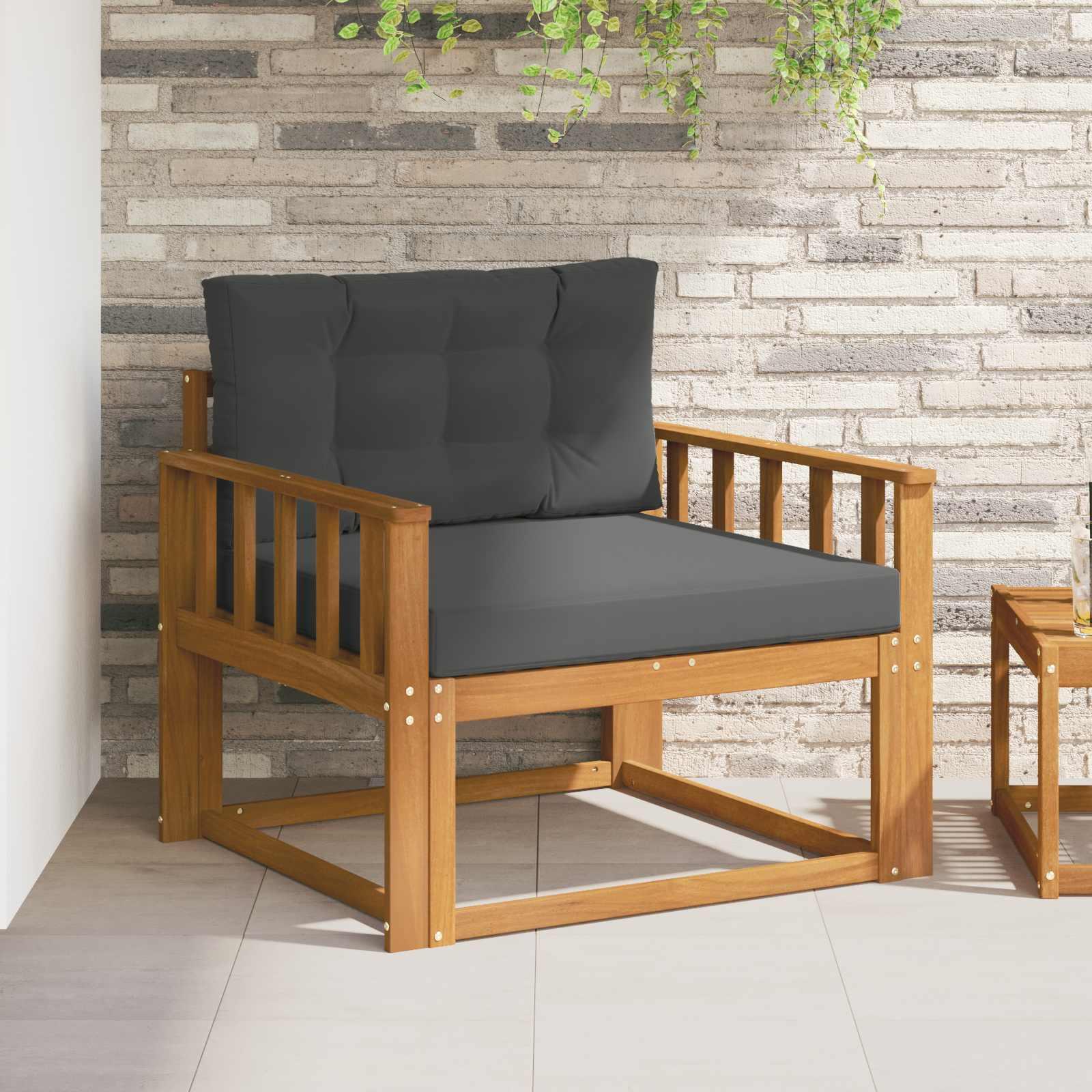 Udendørs Mellem Sofa Massivt Akacietræ Naturfarvet billede
