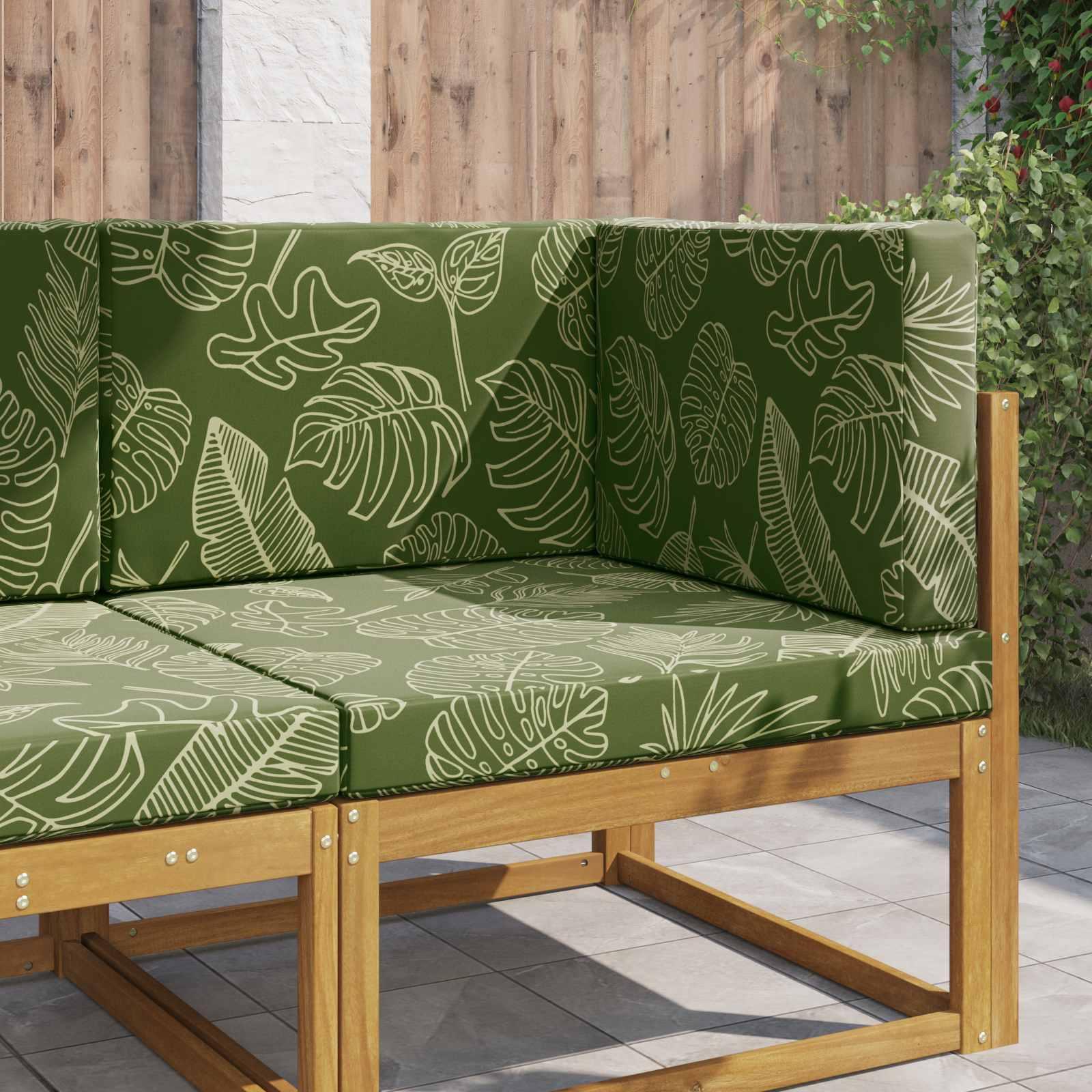 Udendørs Sofa Pude 3 stk Bladdesign Polyester billede