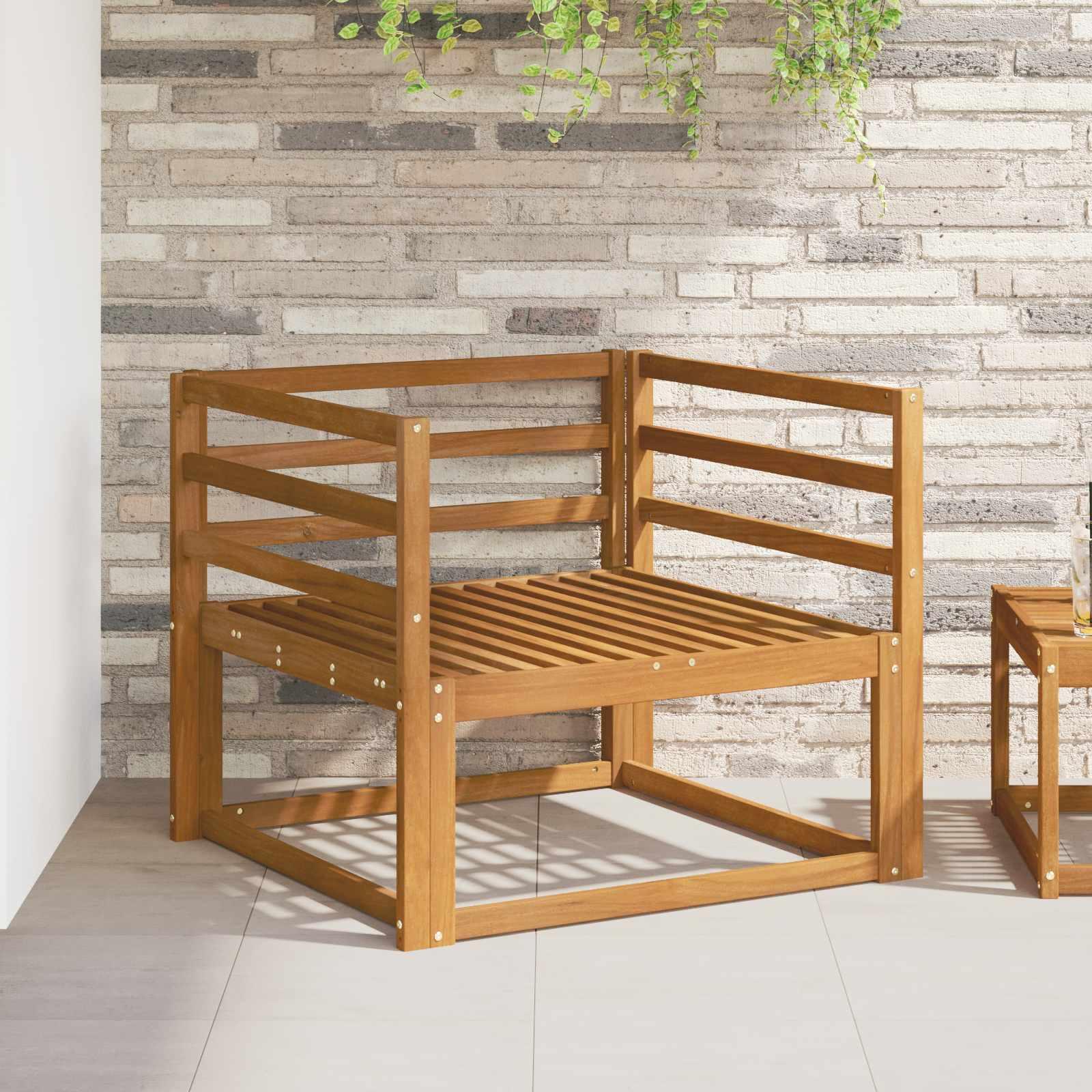 Udendørs Mellem Sofa Massivt Akacietræ Naturfarvet billede