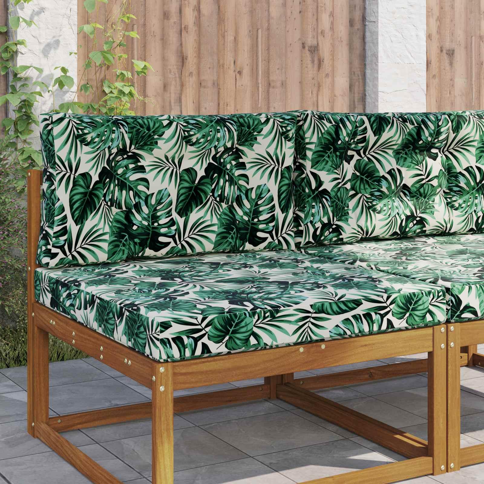 Udendørs Sofa Pude 2 stk Bladmønster Polyester billede
