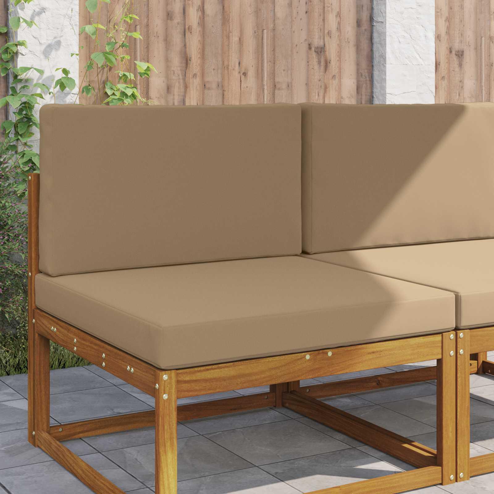 Udendørs Sofa Pude 2 stk Gråbrun Polyester billede