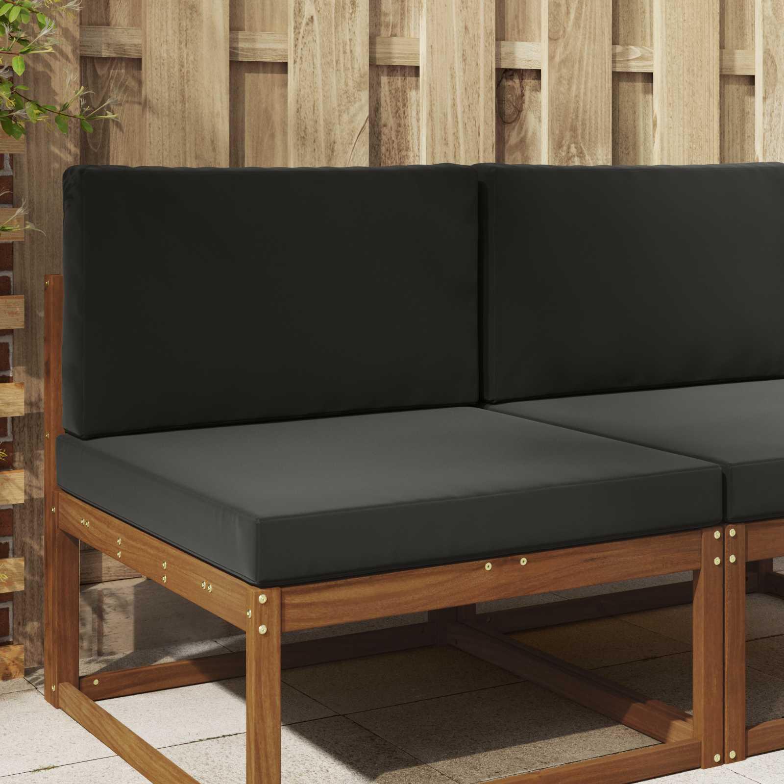 Udendørs Sofa Pude 2 stk Sort Polyester billede