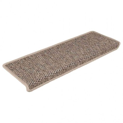 Selvklæbende trappemåtter i sisal-look - 15 stk., mørk beige, 65×21×4 cm