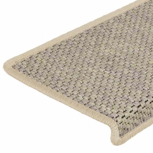 Selvklæbende trappemåtter 15 stk. - 65×21×4 cm, sisal-look, lysegrøn