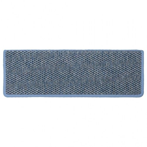Selvklæbende trappemåtter i sisal-look - 15 stk., blå, 65×21×4 cm