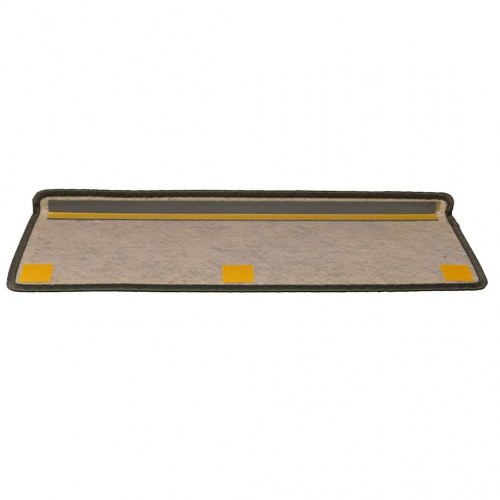 Selvklæbende trappemåtter 15stk. 65x21x4cm sisal-look grå beige