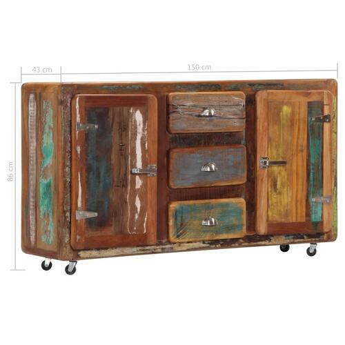 Skænk 150x43x86 cm massivt genbrugstræ