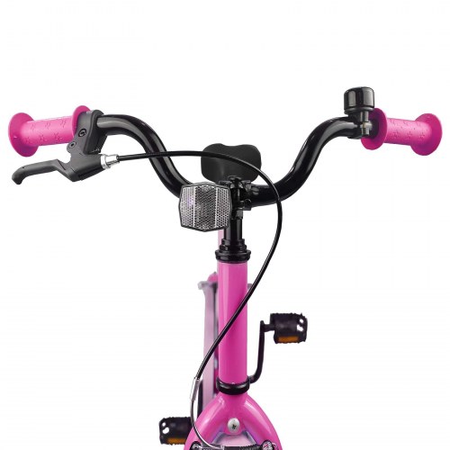 Børnecykel 18" til 5-7 år - mørk pink, justerbar