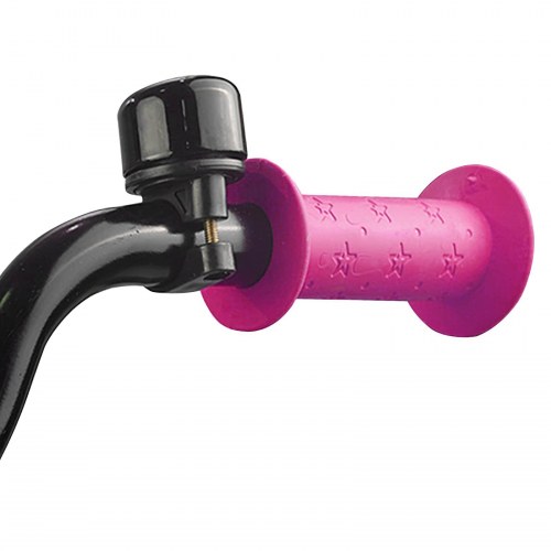 Børnecykel 18" til 5-7 år - mørk pink, justerbar