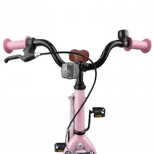 Børnecykel 18" til 5-7 år - lys pink, stålramme