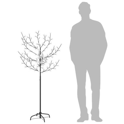 Juletræ 120 LED'er varmt hvidt lys kirsebærblomst 150 cm