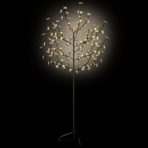 Juletræ 120 LED'er varmt hvidt lys kirsebærblomst 150 cm