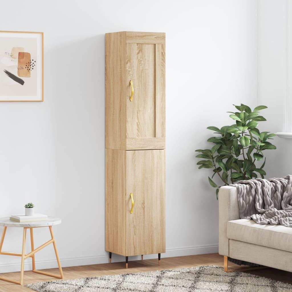 Skab 34,5x34x180 cm konstrueret træ sonoma-eg billede