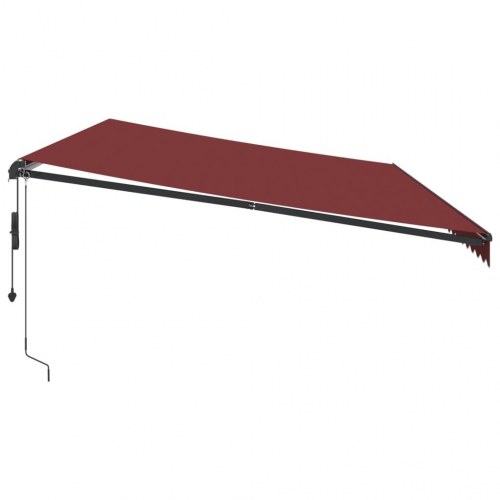 Markise med LED-lys 600 × 350 cm - automatisk betjening, bordeaux