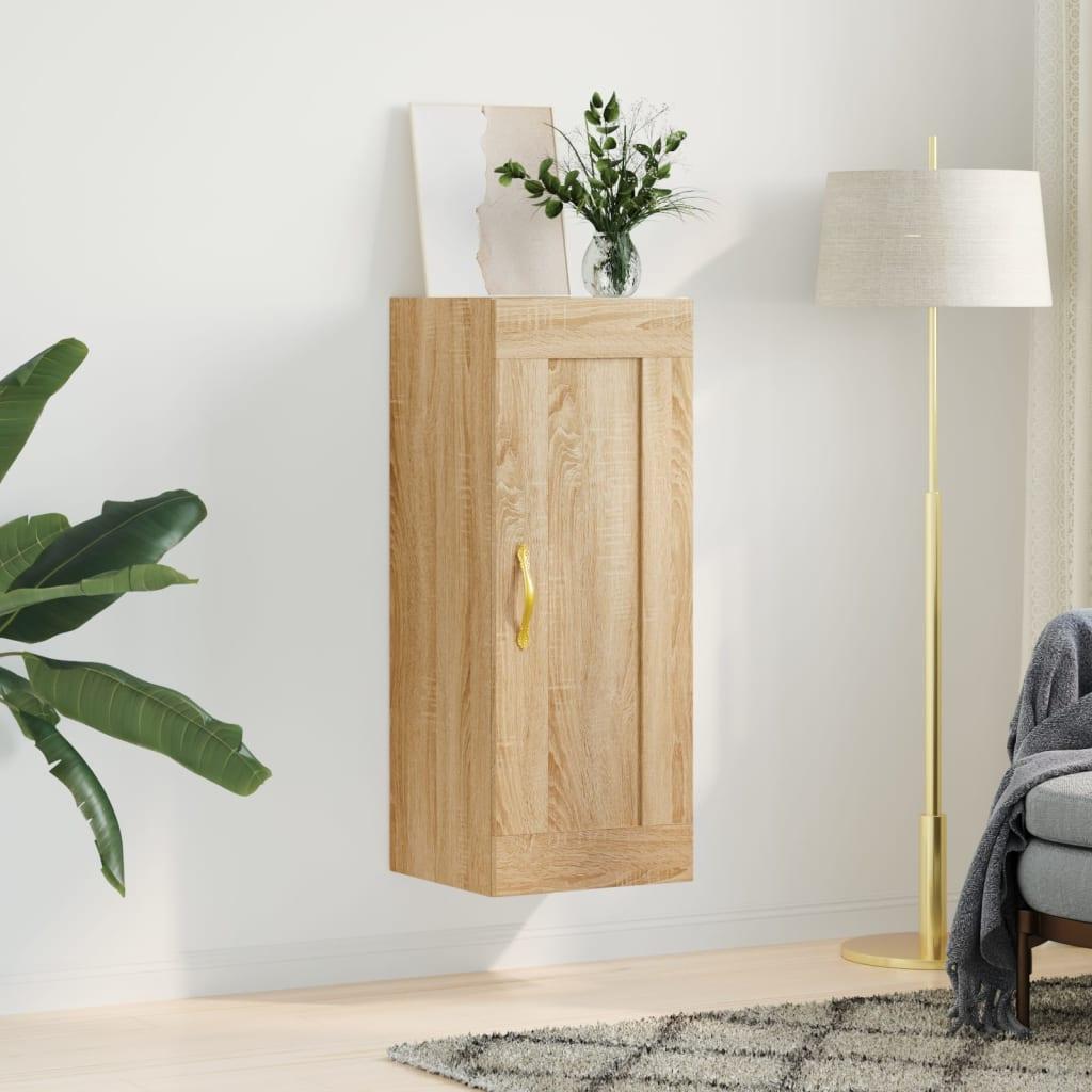 Vægskab 34,5x34x90 cm konstrueret træ sonoma-eg billede