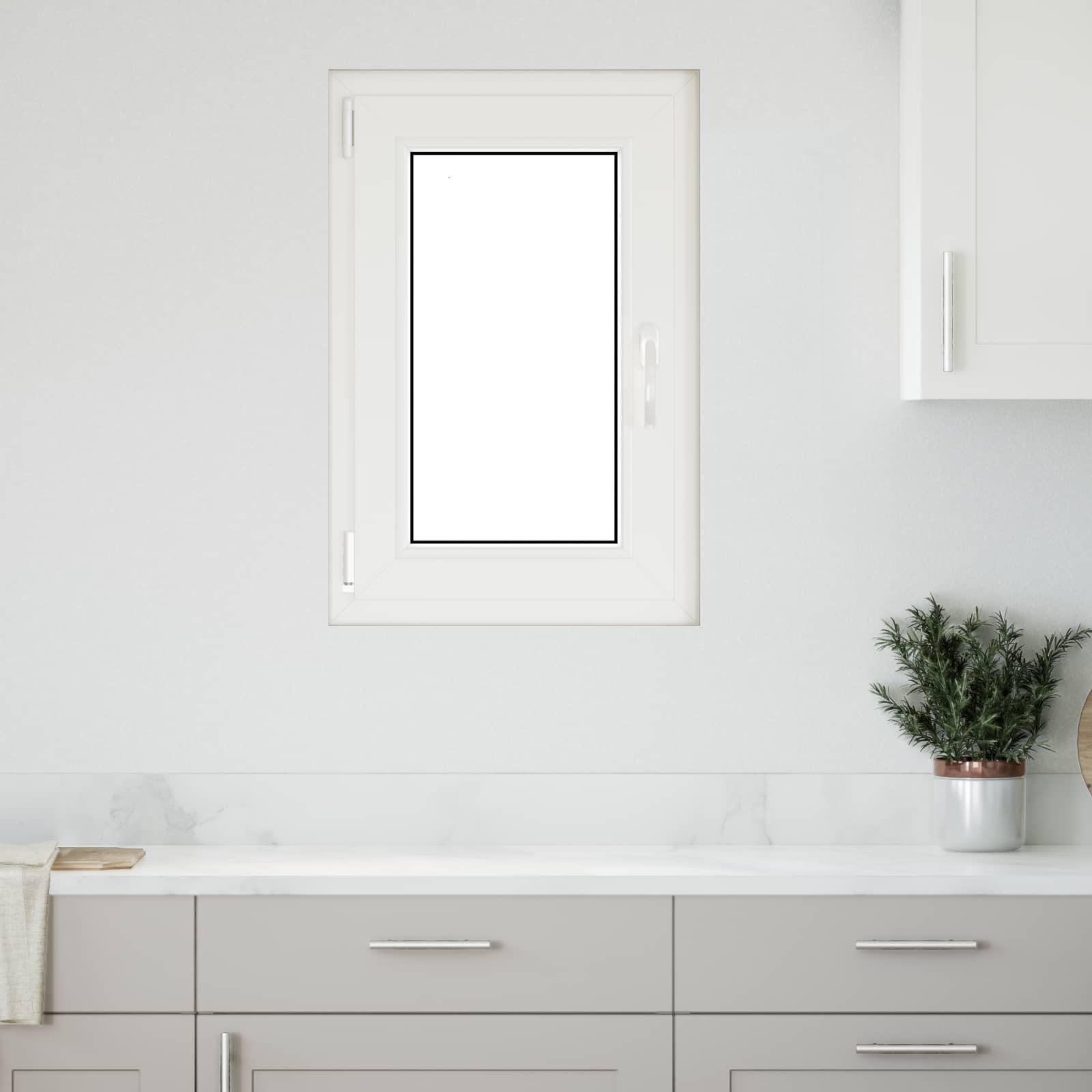 Kældervindue RISOR 50 × 75 cm - PVC og glas, hvid