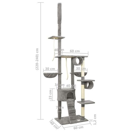 Kradsetræ 220-240 cm gulv-til-loft grå