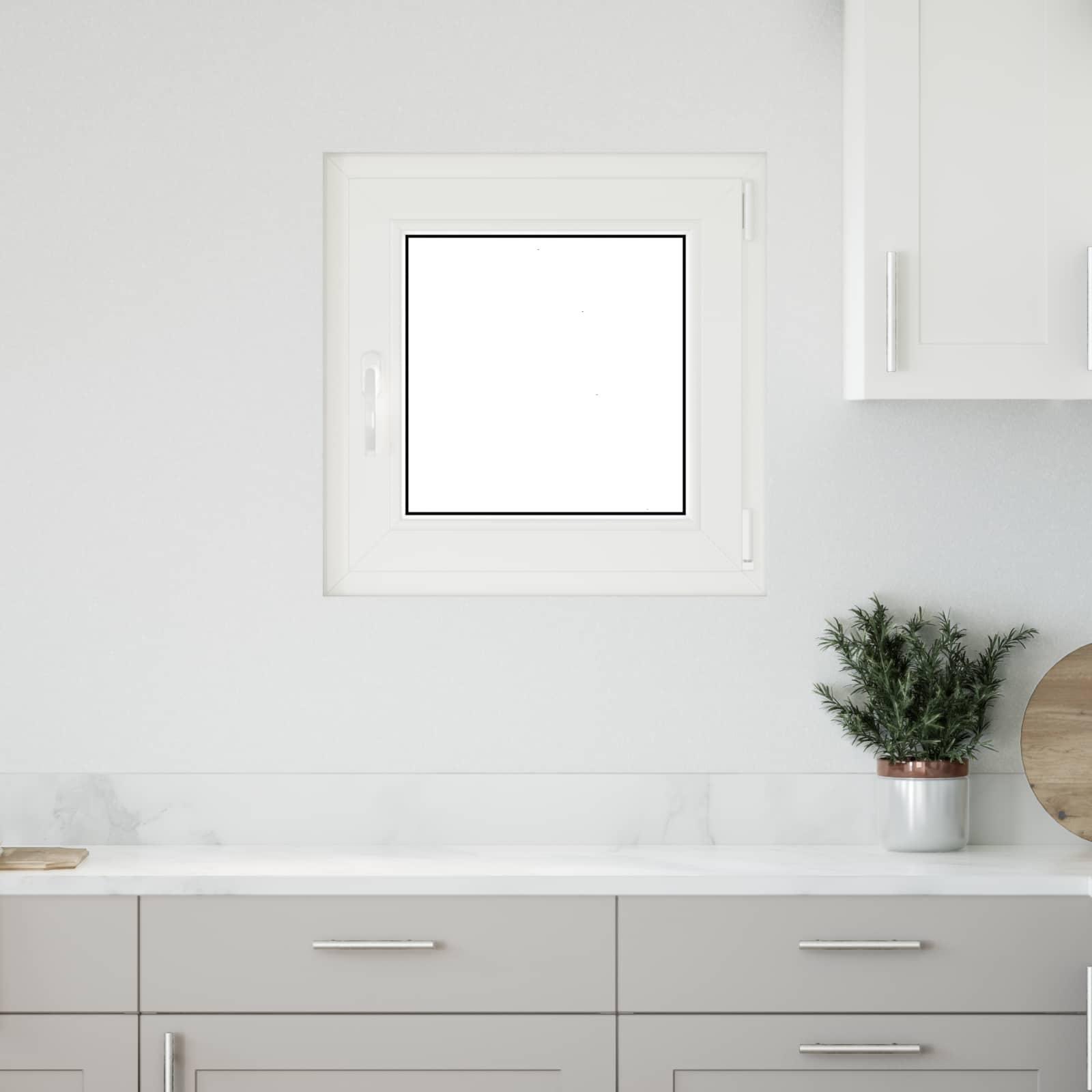 Kældervindue RISOR Hvid 60 x 60 cm PVC og glas billede