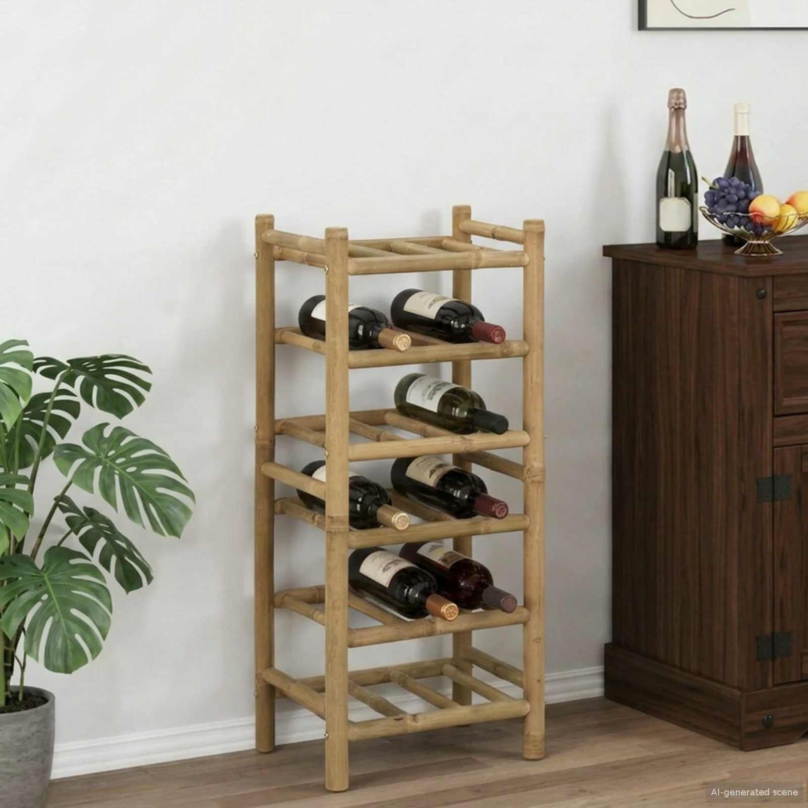 Vinfad Naturfarvet 32,5 x 29,5 x 72 cm Bambus billede