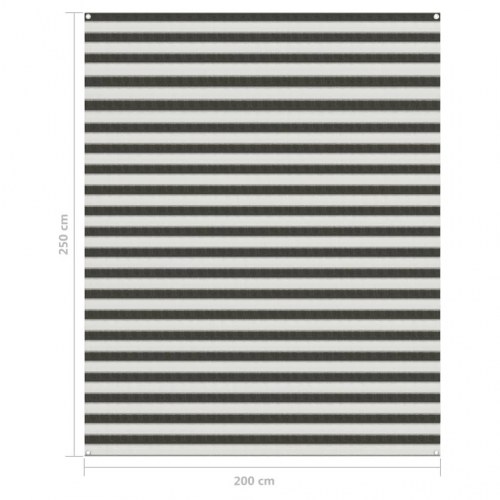 Telttæppe 250x200 cm antracitgrå og hvid