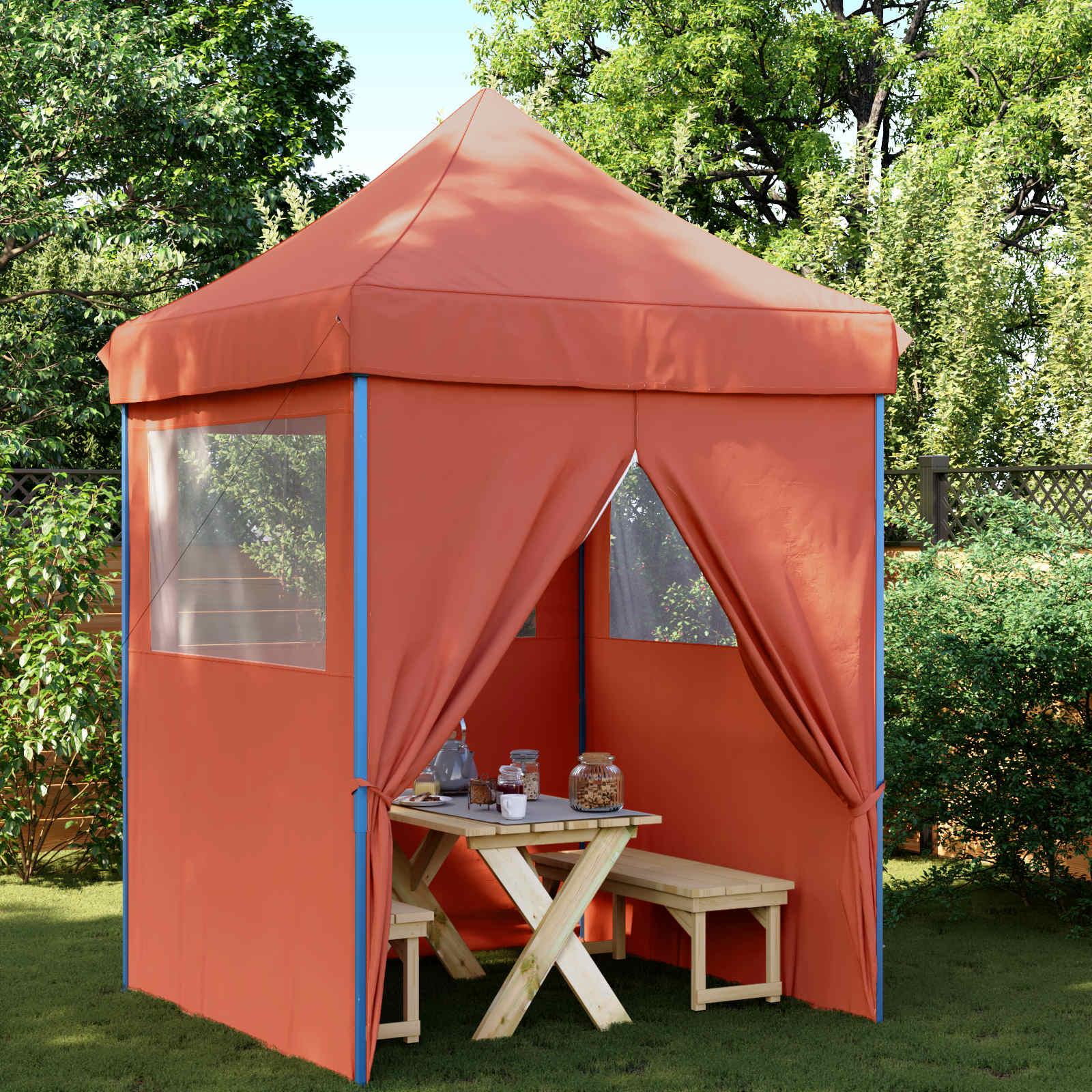Pop-up festtelt i terrakotta - 200 × 200 × 306 cm, Oxford-stof billede