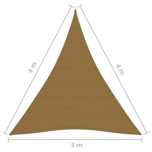 Solsejl 3x4x4 m 160 g/m² HDPE gråbrun
