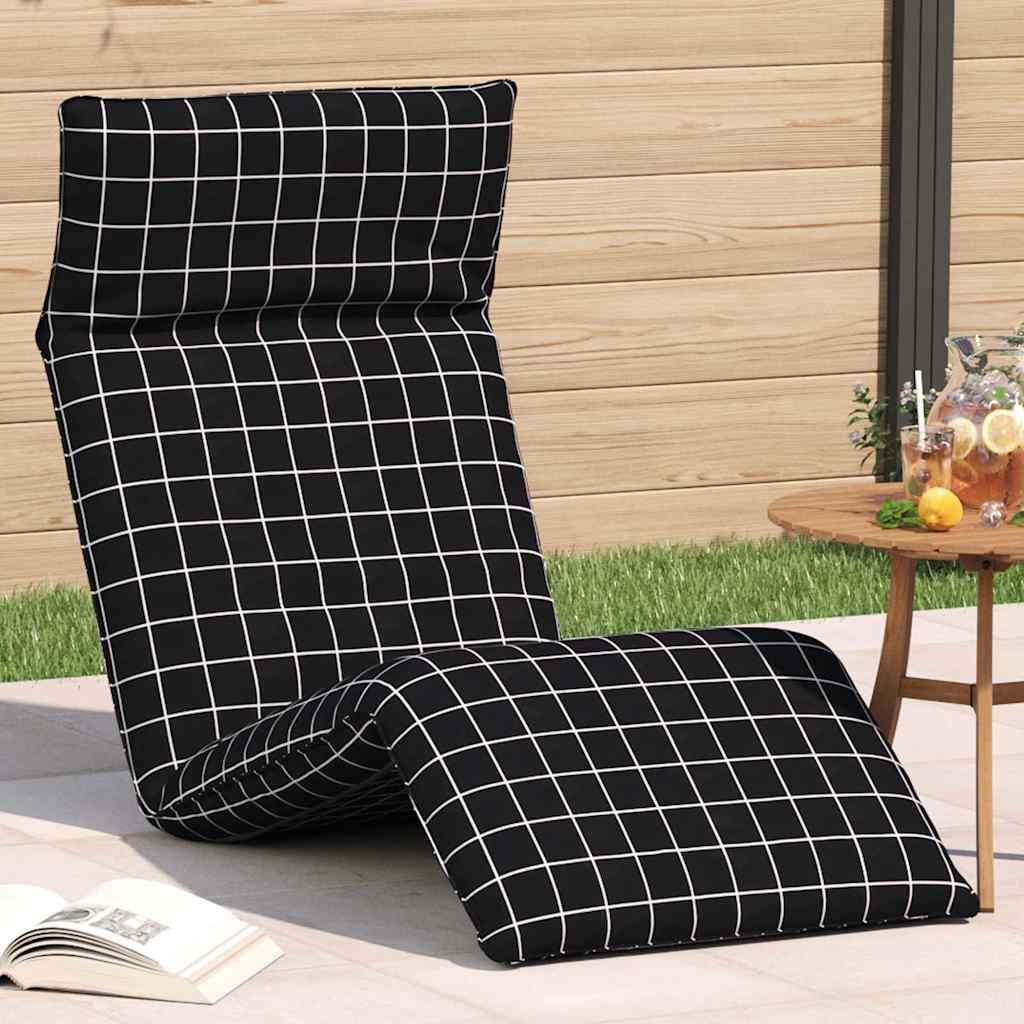 Foldbar liggestol 175x54x8,5 cm oxfordstof sortternet billede