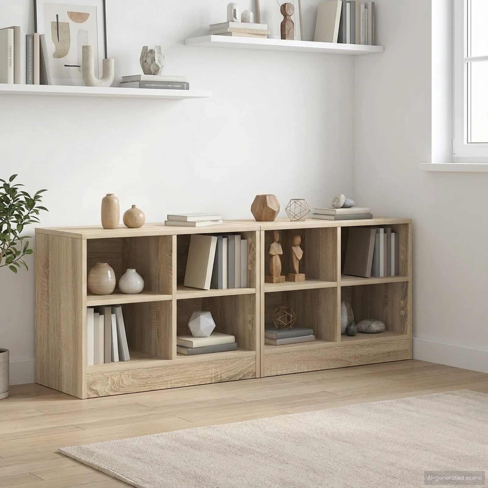 Sengeskab, 2 stk - Sonoma-eg, 66 × 33 × 48 cm, konstrueret træ billede