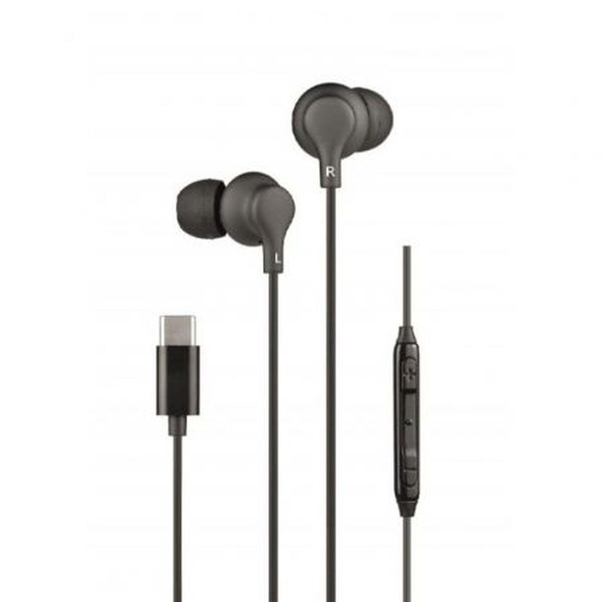 Daewoo DW2015 in-ear høretelefoner med mikrofon - USB-C, sort billede