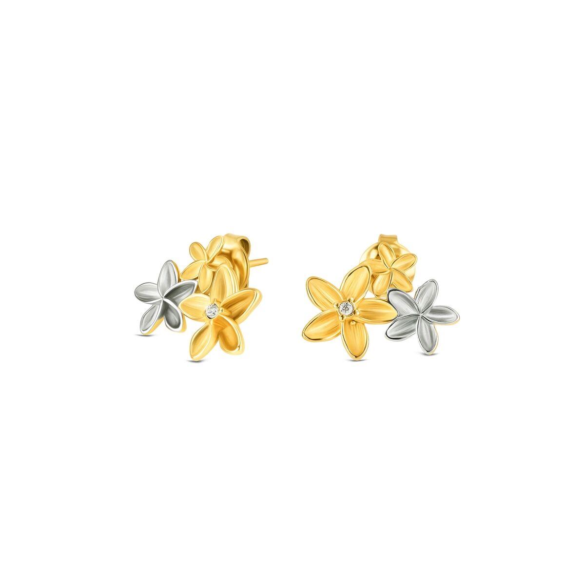 One Jewels OJPFE01SG øreringe til kvinder - gylden blomsterdesign billede