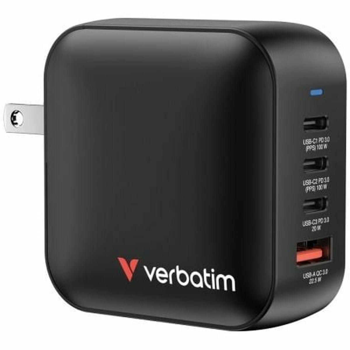 Verbatim 32231 vægoplader 100 W - sort, 4 porte (USB-C/USB-A) billede
