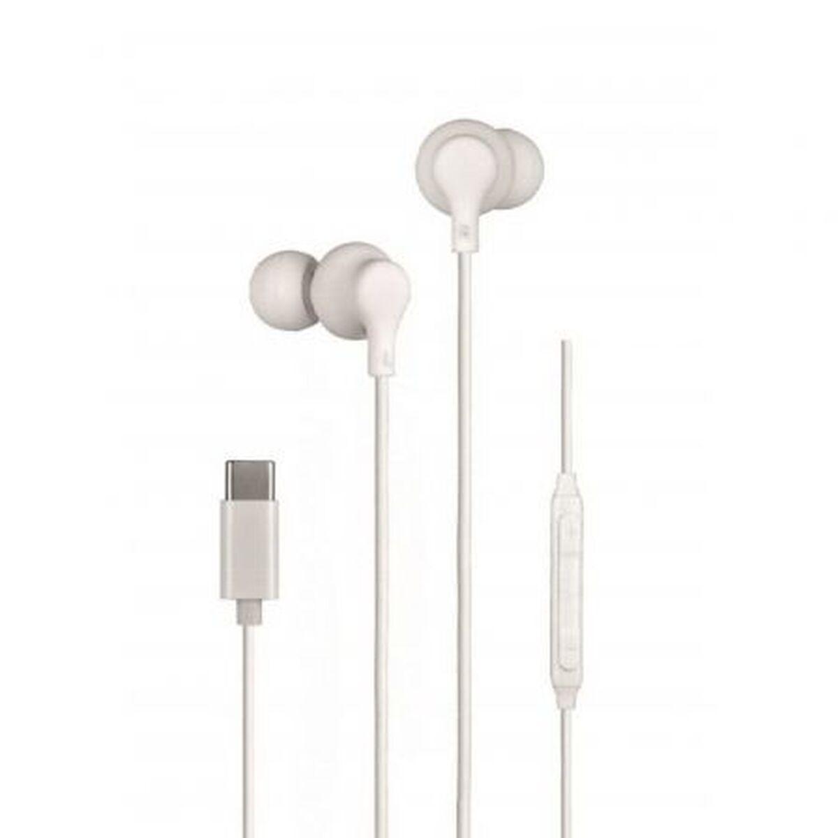 Daewoo DW2016 in-ear høretelefoner med mikrofon - USB-C, hvid billede