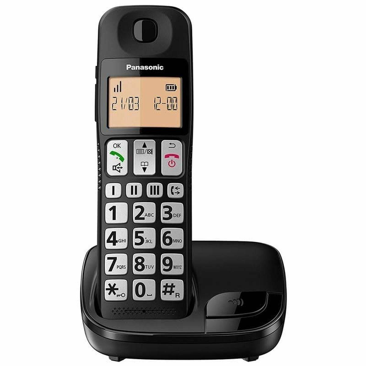 Panasonic KX‑TGE310SPB trådløs fastnettelefon - sort med ravfarvet display billede