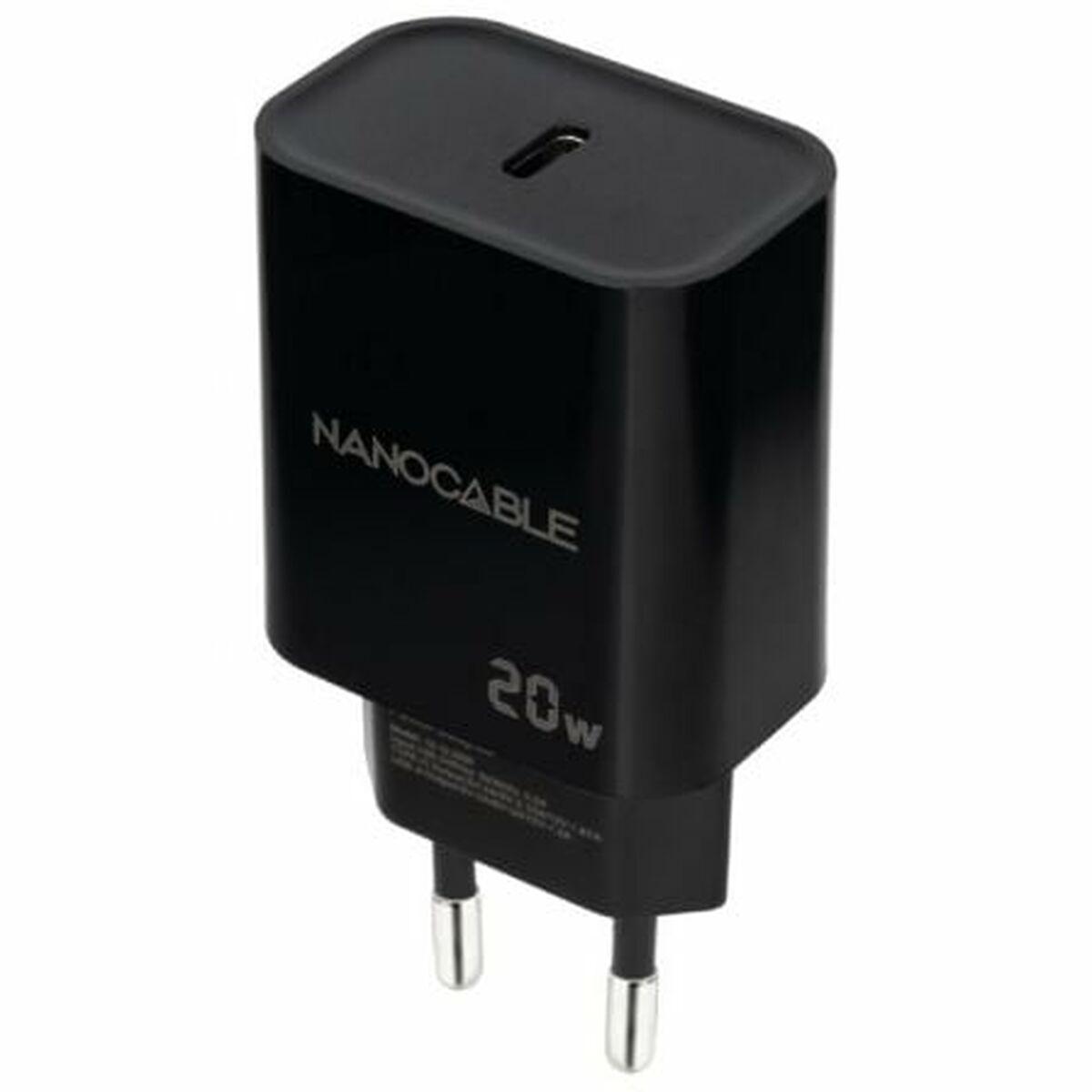 NANOCABLE 10.10.2006 vægoplader 20 W - USB/USB‑C, sort billede